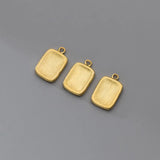 TrustDavis 925 Sterling Silver Rectangle Pendant DIY Necklace Accessories
