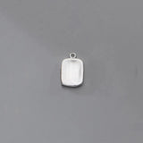TrustDavis 925 Sterling Silver Rectangle Pendant DIY Necklace Accessories