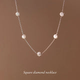 Real 925 Sterling Silver Pearl Ball CZ Tassel Choker Necklace