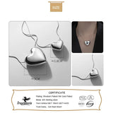 TrustDavis 925 Silver Heart Pendant Short Necklace For Women