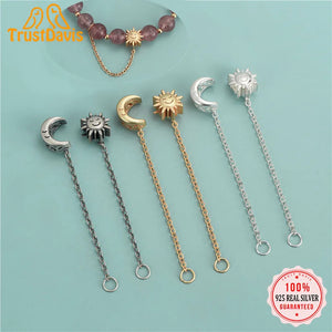 TrustDavis 925 Silver Sun Moon Chain DIY Necklace Bracelet Fine Jewelry DZ646