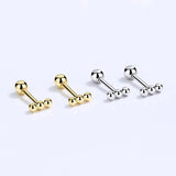 TrustDavis 925 Sterling Silver Triangle Beads Stud Earring