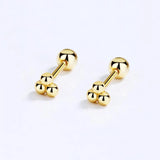 TrustDavis 925 Sterling Silver Triangle Beads Stud Earring