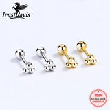 TrustDavis 925 Sterling Silver Triangle Beads Stud Earring