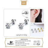 TrustDavis 925 Sterling Silver Triangle Beads Stud Earring