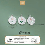 925 Silver Tulip Flowers Charm Pendant for DIY Necklace Bracelet DZ742