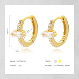 925 Silver CZ Cuff Hoop Earring Women Birthday Gift DF062