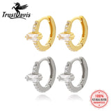 925 Silver CZ Cuff Hoop Earring Women Birthday Gift DF062