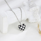 TrustDavis Silver Checker Love Pendant Necklace for Women LB409