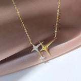 TrustDavis 925 Silver Star Pendant Necklace for Women Party Jewelry