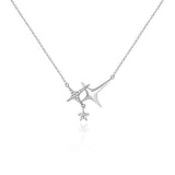 TrustDavis 925 Silver Star Pendant Necklace for Women Party Jewelry