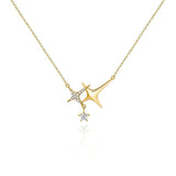 TrustDavis 925 Silver Star Pendant Necklace for Women Party Jewelry