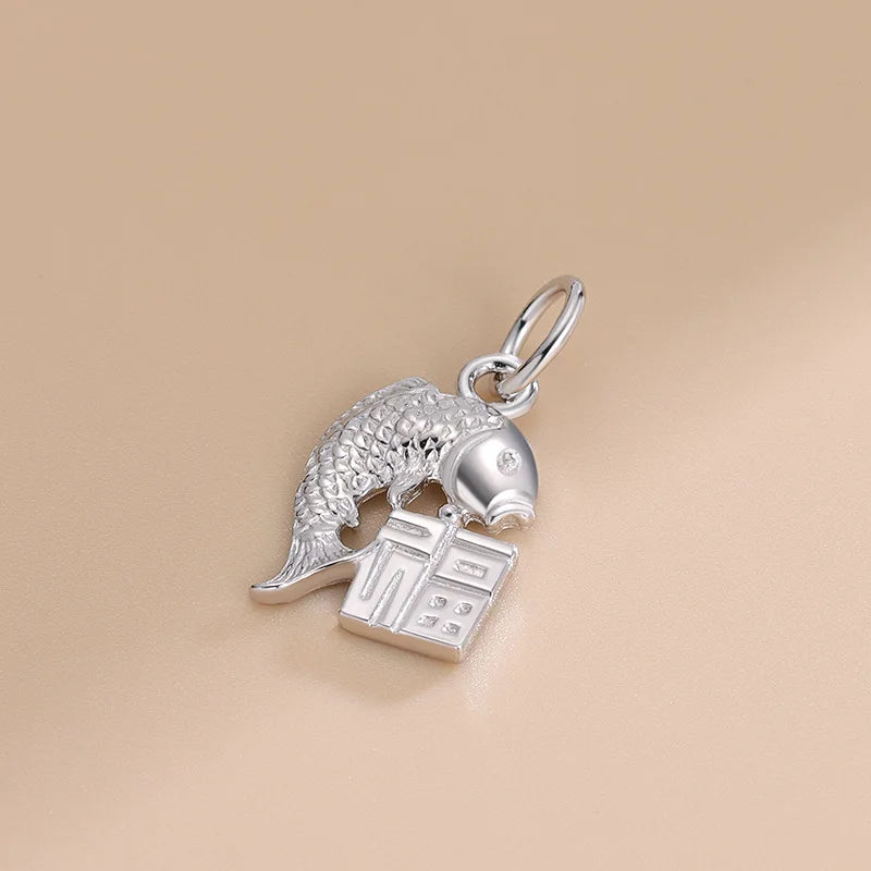 TrustDavis 925 Sterling Silver Animal Charm Pendant for Children DIY Jewelry
