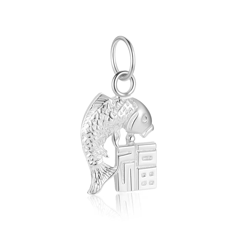 TrustDavis 925 Sterling Silver Animal Charm Pendant for Children DIY Jewelry