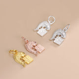 TrustDavis 925 Sterling Silver Animal Charm Pendant for Children DIY Jewelry
