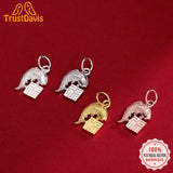TrustDavis 925 Sterling Silver Animal Charm Pendant for Children DIY Jewelry