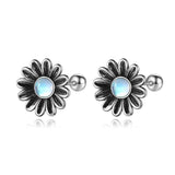 925 Silver Vintage Daisy Flower Stud Earrings for Girls Gift