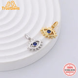 TrustDavis 925 Silver Eye Zircon Charm Pendant Women DIY Jewelry DZ982