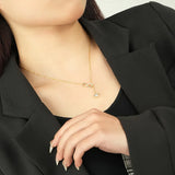 Vintage Heart Zircon Necklace for Women Lady Charm Birthday Party Gift