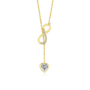 Vintage Heart Zircon Necklace for Women Lady Charm Birthday Party Gift