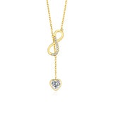Vintage Heart Zircon Necklace for Women Lady Charm Birthday Party Gift