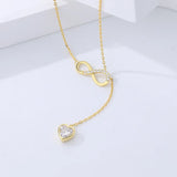 Vintage Heart Zircon Necklace for Women Lady Charm Birthday Party Gift