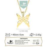 TrustDavis 925 Silver Butterfly Necklace for Women Lady Gift