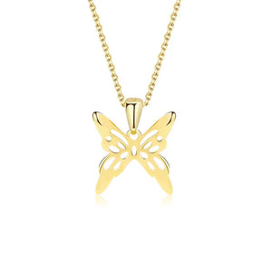 TrustDavis 925 Silver Butterfly Necklace for Women Lady Gift