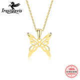 TrustDavis 925 Silver Butterfly Necklace for Women Lady Gift