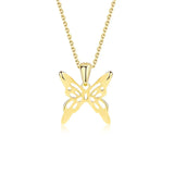 TrustDavis 925 Silver Butterfly Necklace for Women Lady Gift