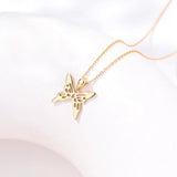 TrustDavis 925 Silver Butterfly Necklace for Women Lady Gift
