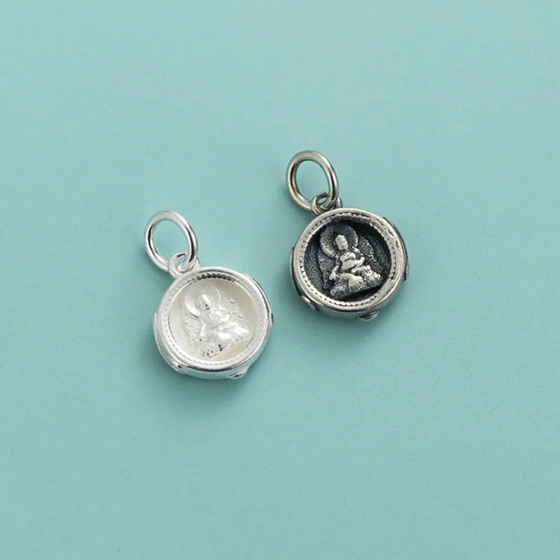 Davis 925 Sterling Silver Rotundity Pendant for Jewelry DIY