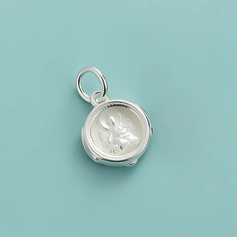 Davis 925 Sterling Silver Rotundity Pendant for Jewelry DIY