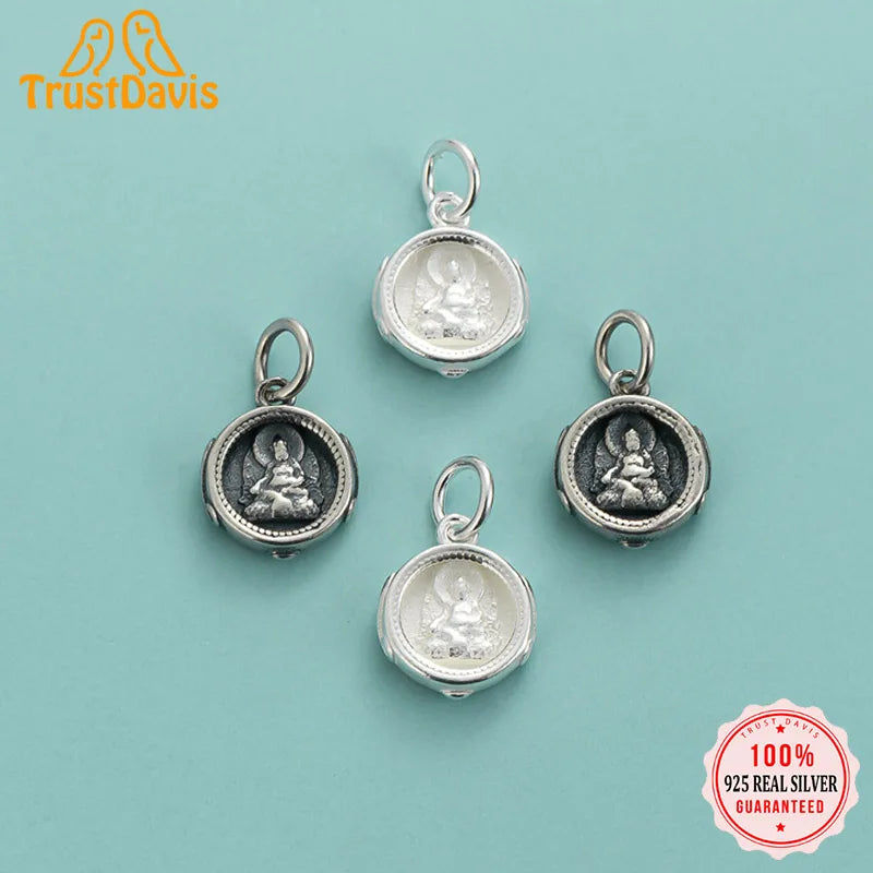 Davis 925 Sterling Silver Rotundity Pendant for Jewelry DIY