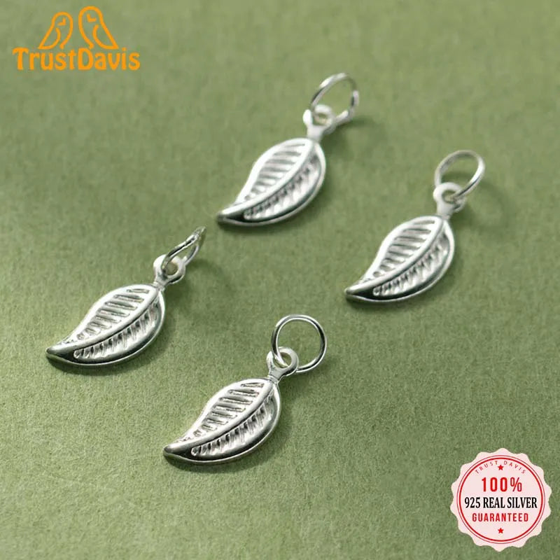 TrustDavis 925 Sterling Silver Plant Pendant Necklace Jewelry DZ1601