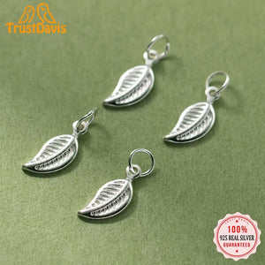 TrustDavis 925 Sterling Silver Plant Pendant Necklace Jewelry DZ1601