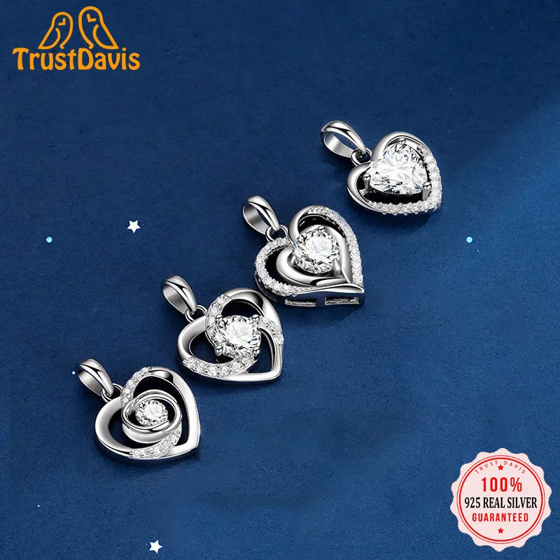 Vintage Heart Charm Pendant for Women DIY Jewelry DH0042