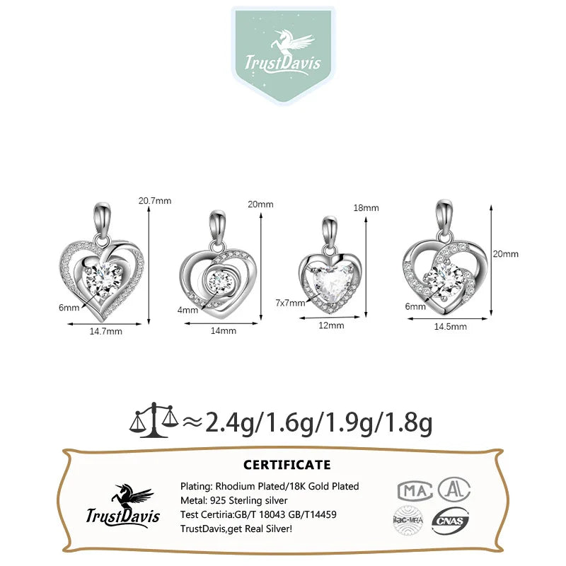 Vintage Heart Charm Pendant for Women DIY Jewelry DH0042