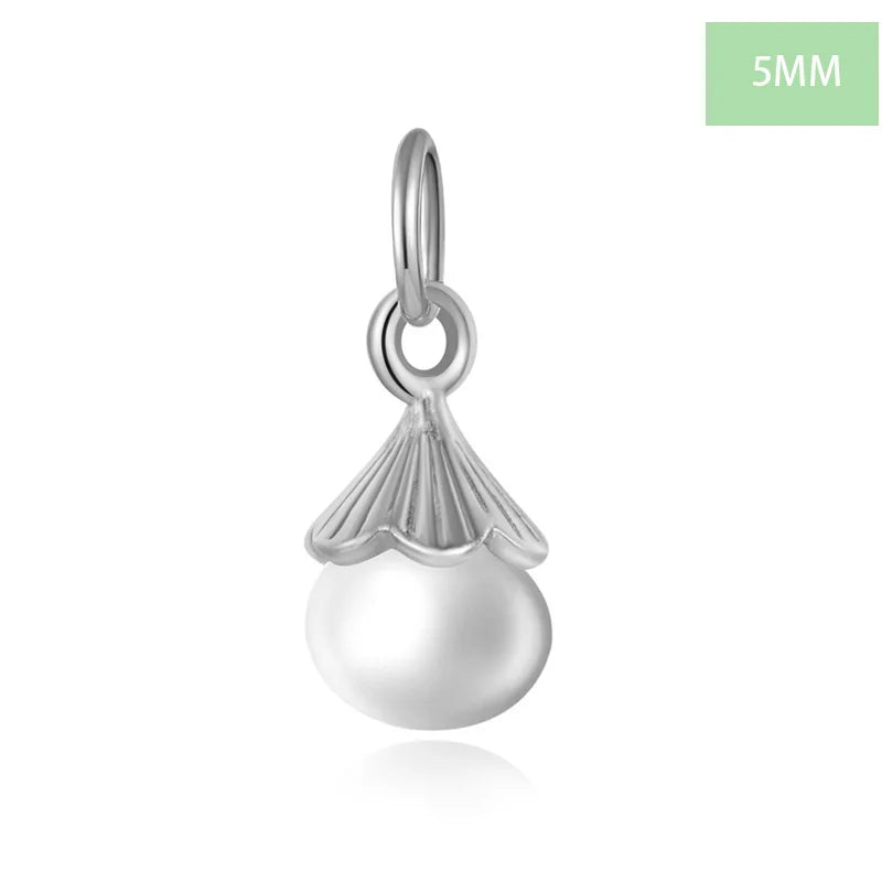 TrustDavis 925 Silver Pearl Charm Pendant DIY Jewelry