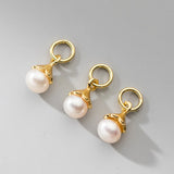 TrustDavis 925 Silver Pearl Charm Pendant DIY Jewelry