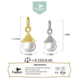 TrustDavis 925 Silver Pearl Charm Pendant DIY Jewelry