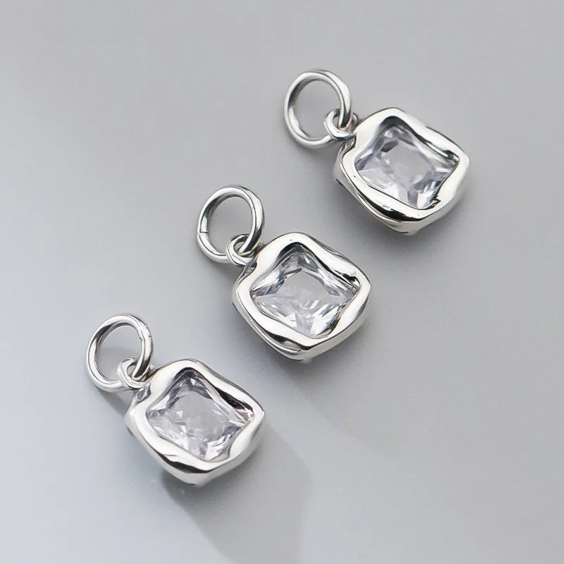 TrustDavis Vintage Zircon Charm Pendant 925 Sterling Silver Jewelry DZ963