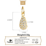 TrustDavis 925 Sterling Silver Water Drop CZ Pendant DIY Necklace Bracelet