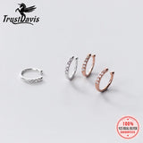 TrustDavis 925 Silver CZ Clip Earrings Ear Cuff Without Piercing DA1699