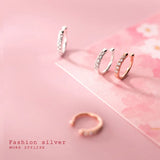 TrustDavis 925 Silver CZ Clip Earrings Ear Cuff Without Piercing DA1699