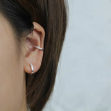 TrustDavis 925 Silver CZ Clip Earrings Ear Cuff Without Piercing DA1699
