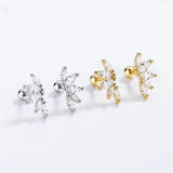 925 Silver Zircon Horse Eye Stud Earrings Wedding Fine Jewelry