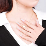 TrustDavis 925 Silver Wing Zircon Necklace Minimalist Clavicle Chain