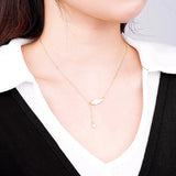 TrustDavis 925 Silver Wing Zircon Necklace Minimalist Clavicle Chain