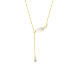TrustDavis 925 Silver Wing Zircon Necklace Minimalist Clavicle Chain